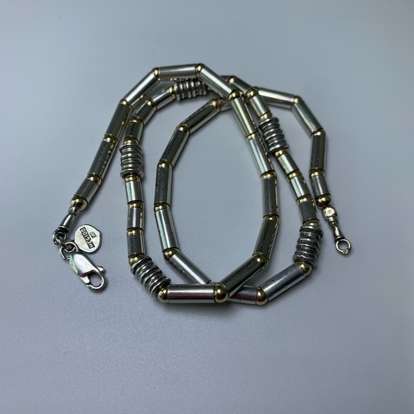 Silpada Rare HTF Sterling Silver & 9K Gold Bead & Tube Unisex Necklace - 18” - Picture 12 of 15